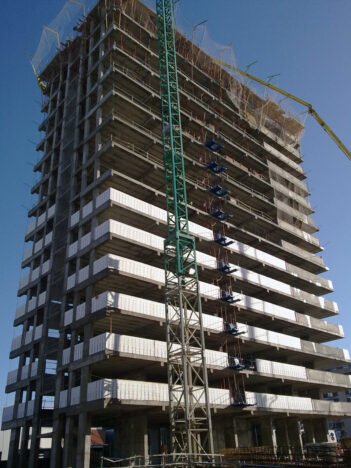 Fachada Baupanel com 55 metros de altura, Madrid 2011