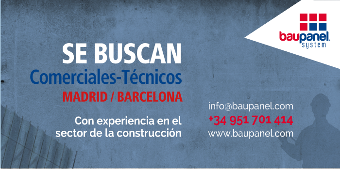 We are searching for Sales Representatives in Madrid and Barcelona with experience in the construction sector
