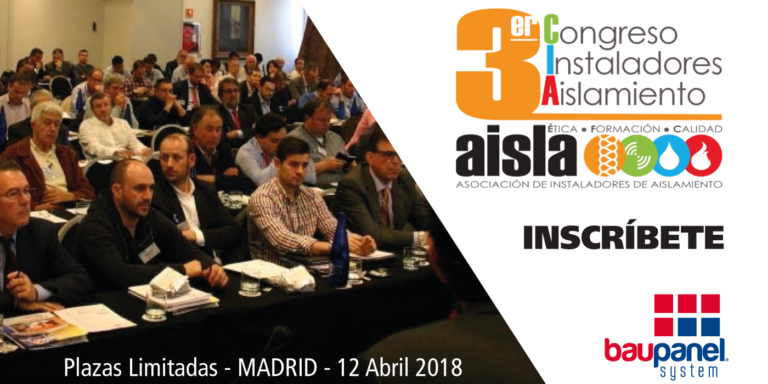 inscríbete ahora en el tercer congreso de instaladores de aislamiento AISLA, Madrid 2018